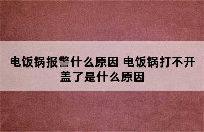 电饭锅报警什么原因 电饭锅打不开盖了是什么原因